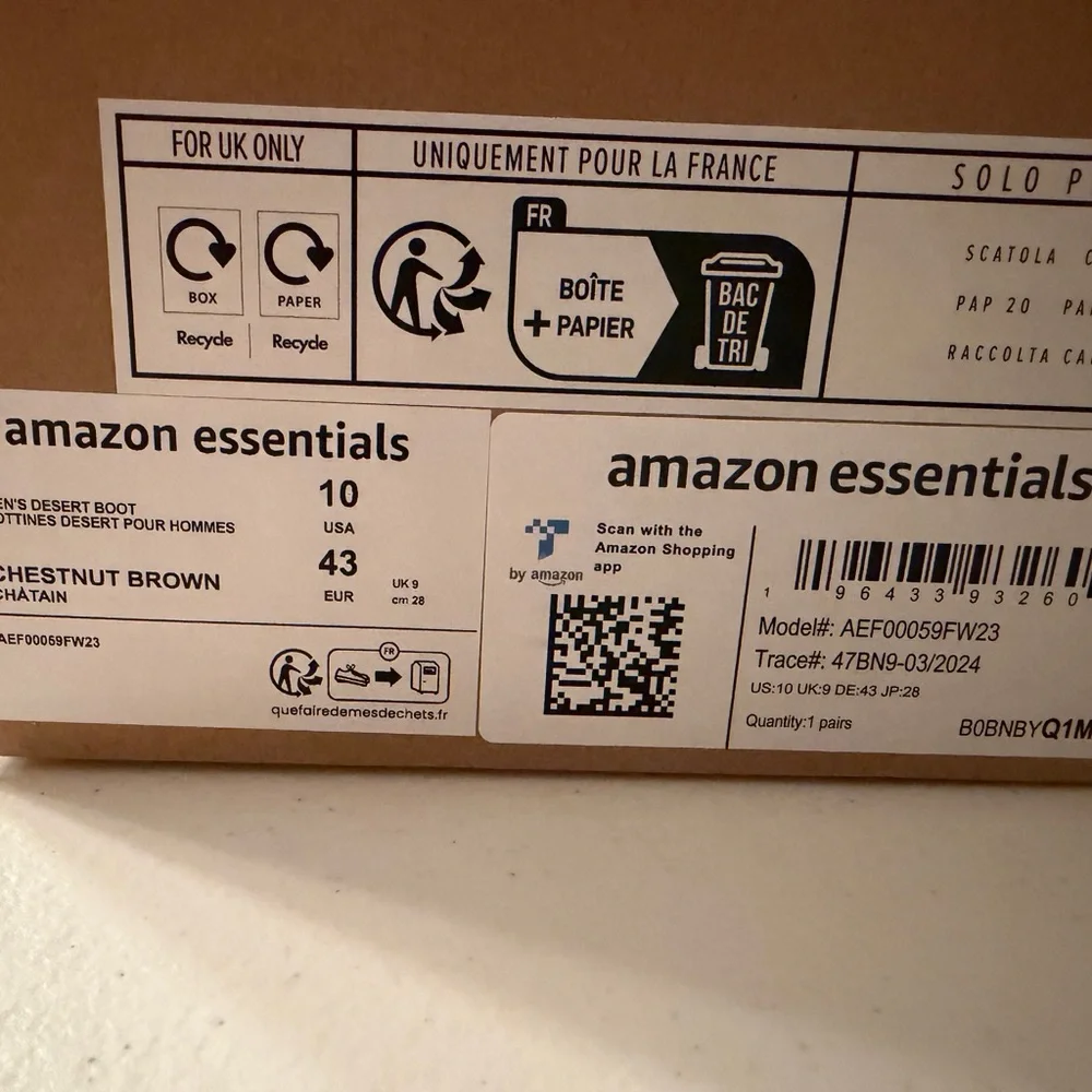 Amazon Essentials Men's Brown Chukka Boots‎ Size 10 NEW